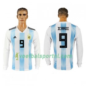 Argentinië Icardi 9 Thuis Shirt WK voetbal 2018 L/S